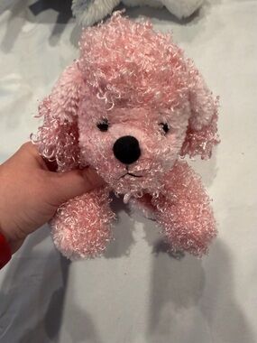 GANZ Pink Curly Poodle Plush Dog Toy